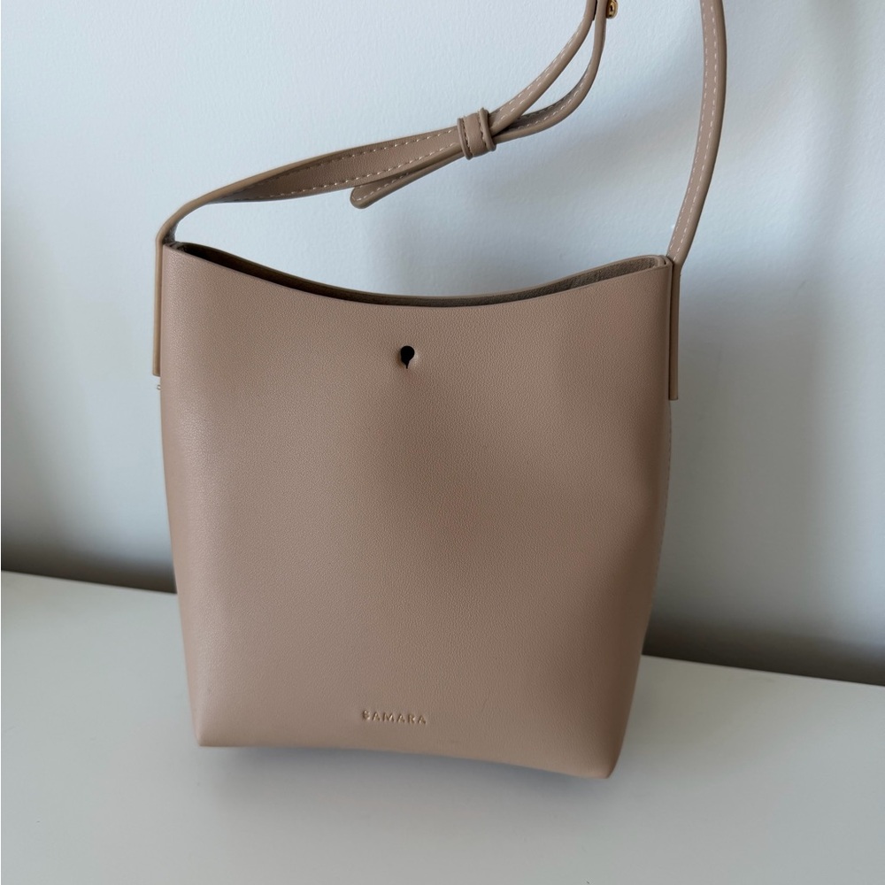 SAMARA Taupe Crossbody Bucket Bag